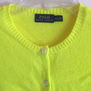 Bright yellow Ralph Lauren cardigan